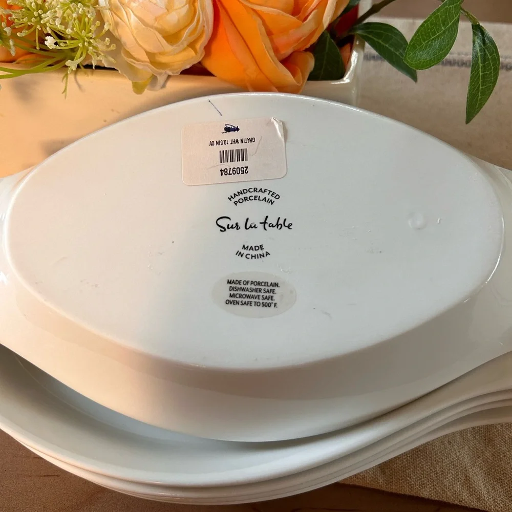 Sur La Table Elegant White Gratin  10.5 inches